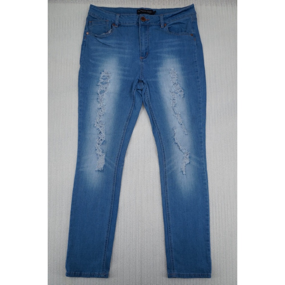 Twenty One Black by Rue 21 Jeans Womens 15/16 Blue Denim Stretch Distressed
